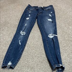 KanCan Dark Blue Distressed Skinny Jeans